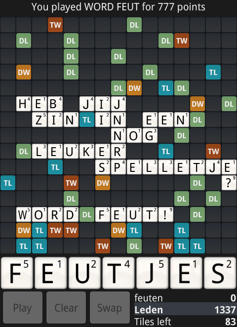 Wordfeud For IPhone 2012